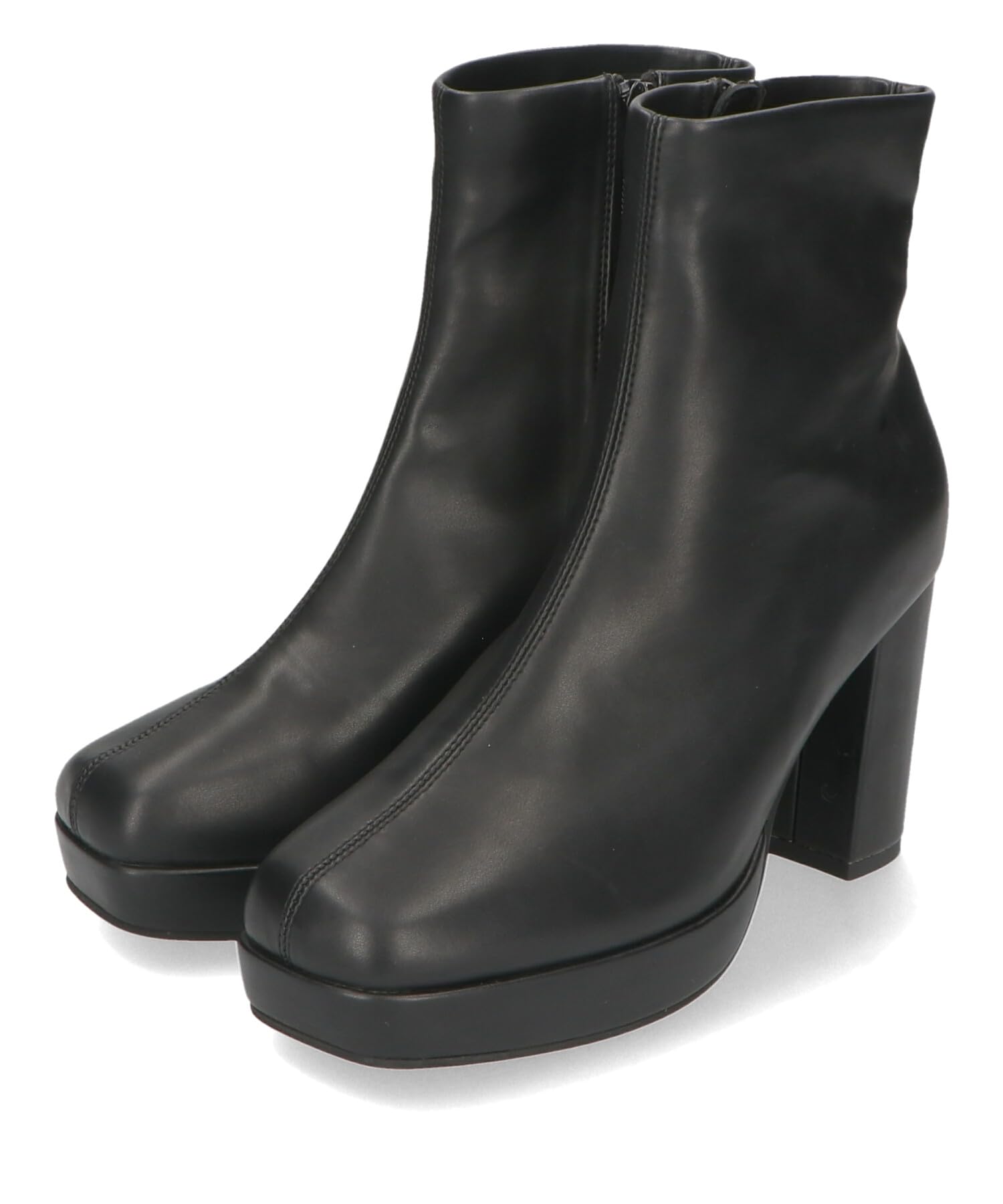 

Короткие толстые квадратные толстые удобные для ходьбы 41422 ЧЕРНЫЕ [Oriental Traffic] ботинки, подошва, стильные, носок, мягкие, каблук, устойчивые, в, чёрный