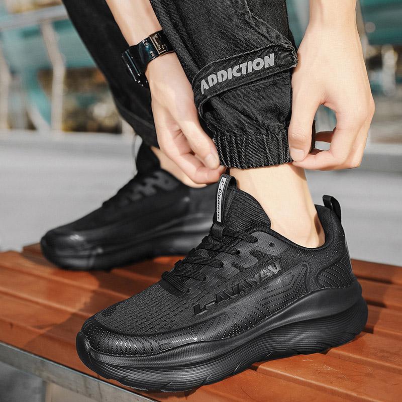 Men Running Shoes Breathable Outdoor Sport Sneakers Air Mesh Gym Elastic Knitting Vamp Tennis Shoes  De Deporte