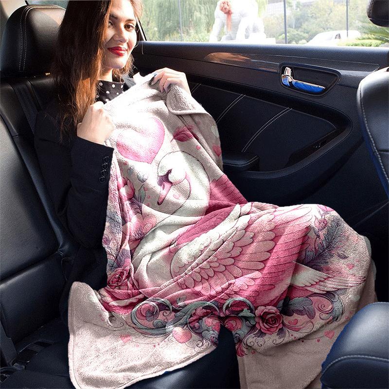 1pc Swan Printing Lightweight Flannel Blanket, Comfortable and Warm Blanket, for Camping Sofa Bed and Couch Office, Suitable for Gift Blanket