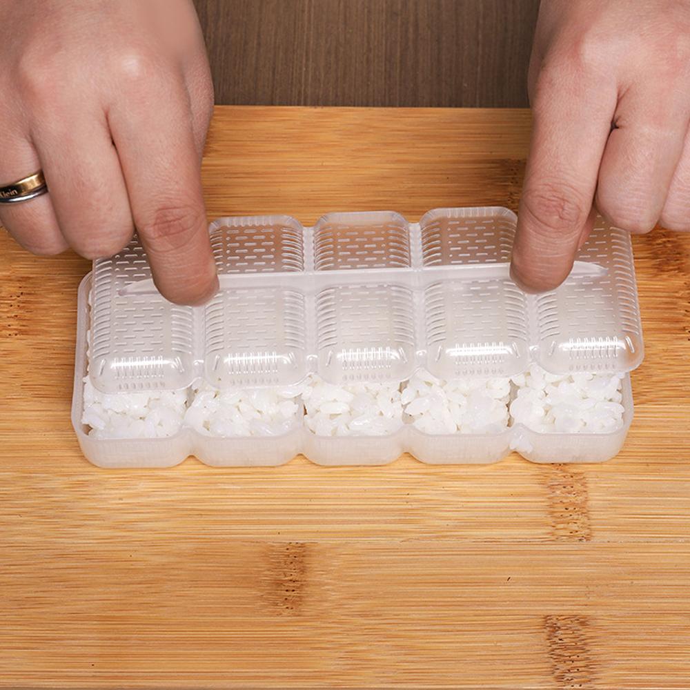 5/1 Gitter Reisbällchenform Mini Quadrat Sushi Set Antihaft-Druck Aufbewahrungsbox Lunch-Tool DIY Home Küche Klar Onigiri Formen