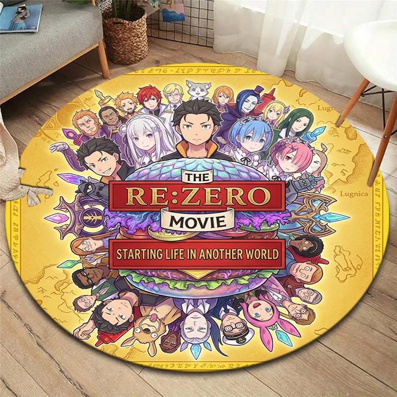 Re Zero Round Area Rug Carpet Rug For Living Room Bedroom Sofa Playroom Decor Nonslip Floor Mat