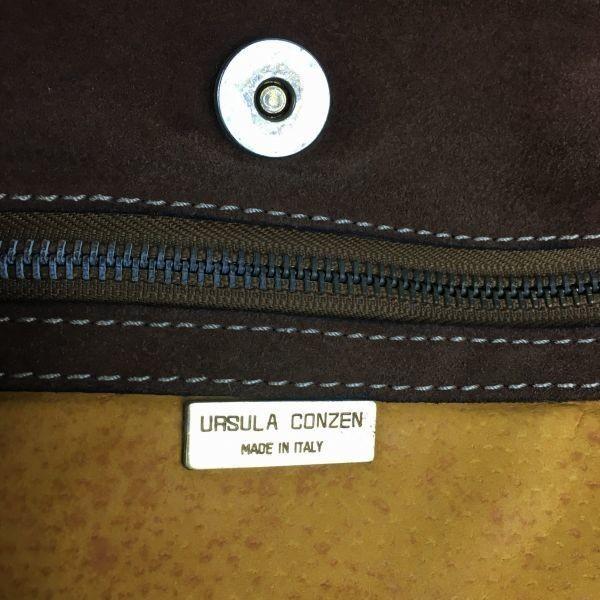 URSULA CONZEN Made in Italy Nubukleder Schultertasche Braun(GEBRAUCHT)