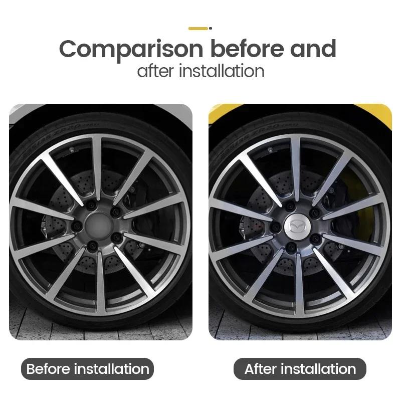 For Mazda 4pcs 60mm Car Wheel Center Cover Hub Cap Auto Decoration Accessories CX9 MX5 RX8 Axela Demio Atenza MS GJI GH BK MP