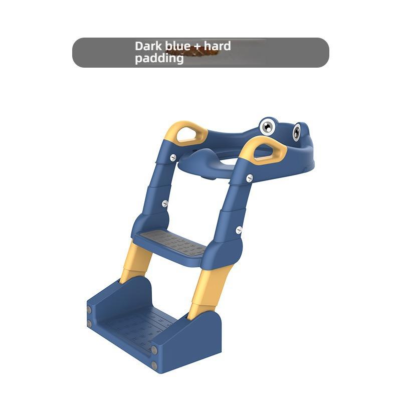 3 In 1 Foldable Kids Toilet Seat Ladder Step Stool Baby Potty Training Chair Blue hard cushion