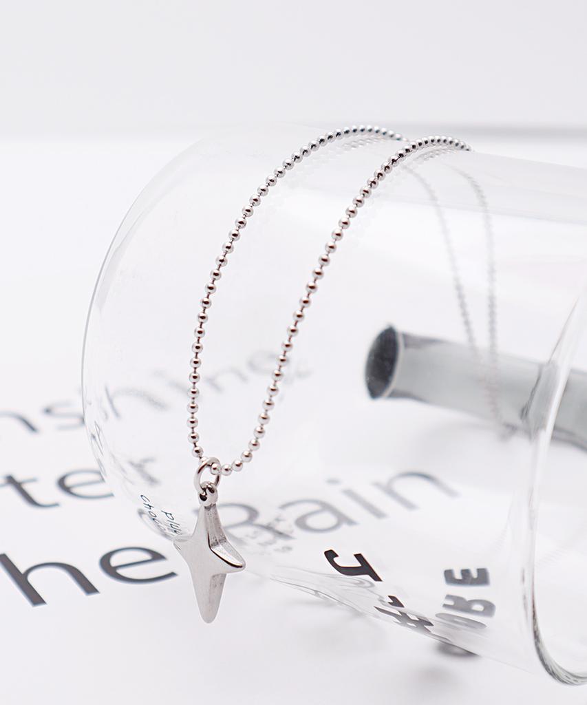 Polalita Surgical Star Pendant Layered Necklace (Plt-Nl-055_Sv)