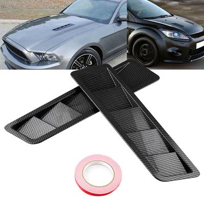 2Pcs Carbon Fiber Look Universal Car Bonnet Hood Vent Louver Cooling Panel Trim 2Pcs Carbon Fiber Look Universal Car Bonnet Hood Vent Louver Cooling Panel Trim