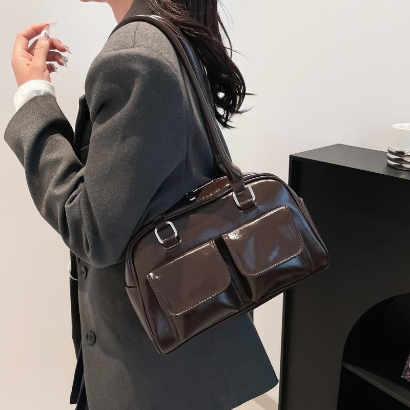 Women's bag niche design underarm baguette bag new shoulder bowling bag