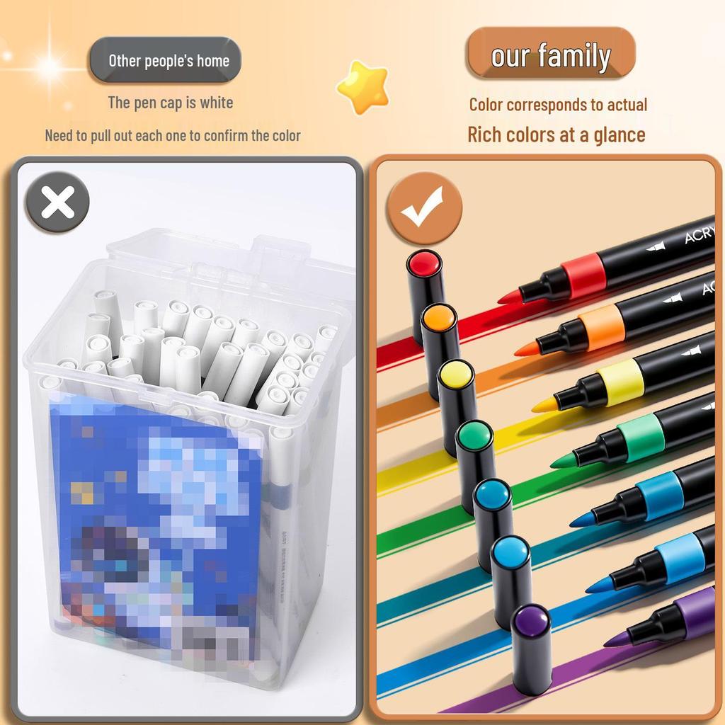 Kleine schwarze Box Acryl-Softspitzen-Markerstift für Kunstprojekte von Schülern und Kleinkindern