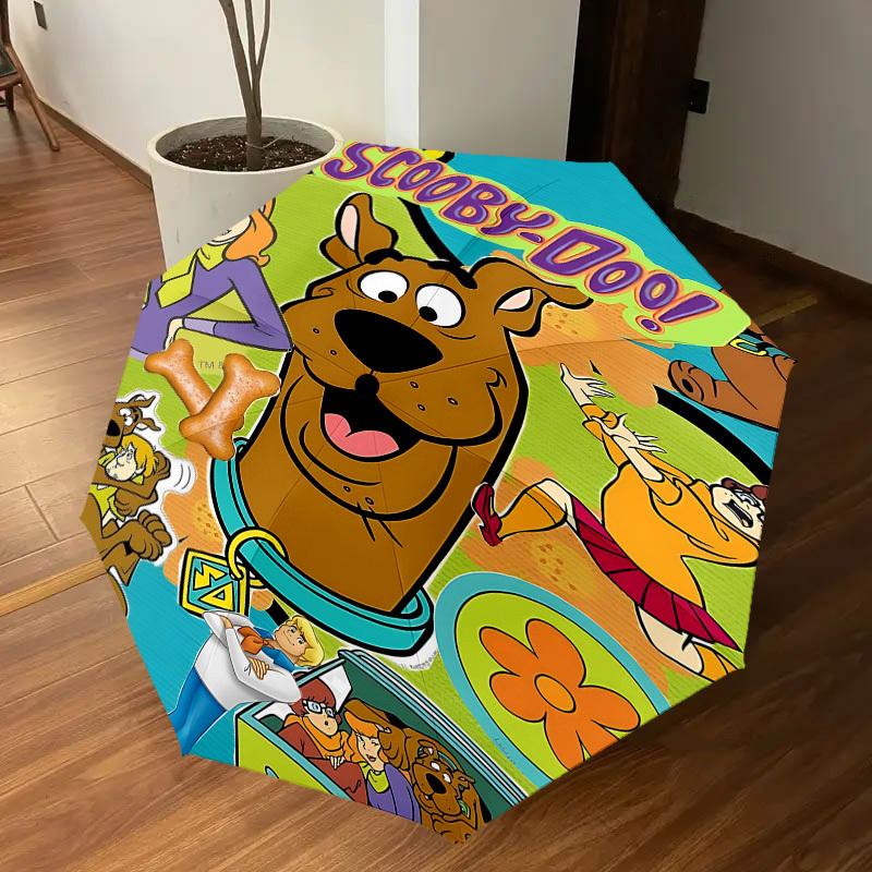 1 ks automatický deštník Warner Scooby-Doo Mystery s automatickým otevíráním/zavíráním, větruodolný, pevná stříška s 95 žebry, odolná žebra1312A