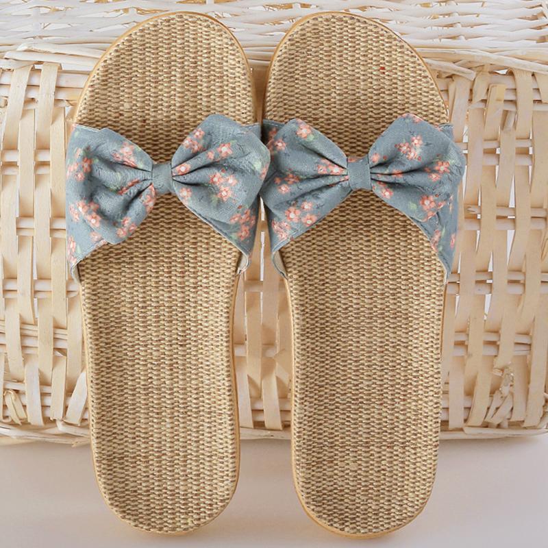 Women Slippers Spring Summer Home Shoes Women Casual Bow-knot Flip Flops Soft Breathable Slides Beach Sandals Female