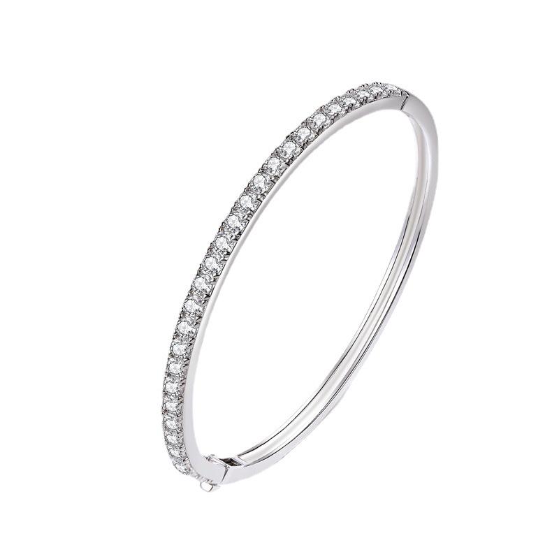 Classic Fashion Internet Celebrity S925 Silver Full Diamond Bracelet for Women Row of Diamond Silver Bracelet