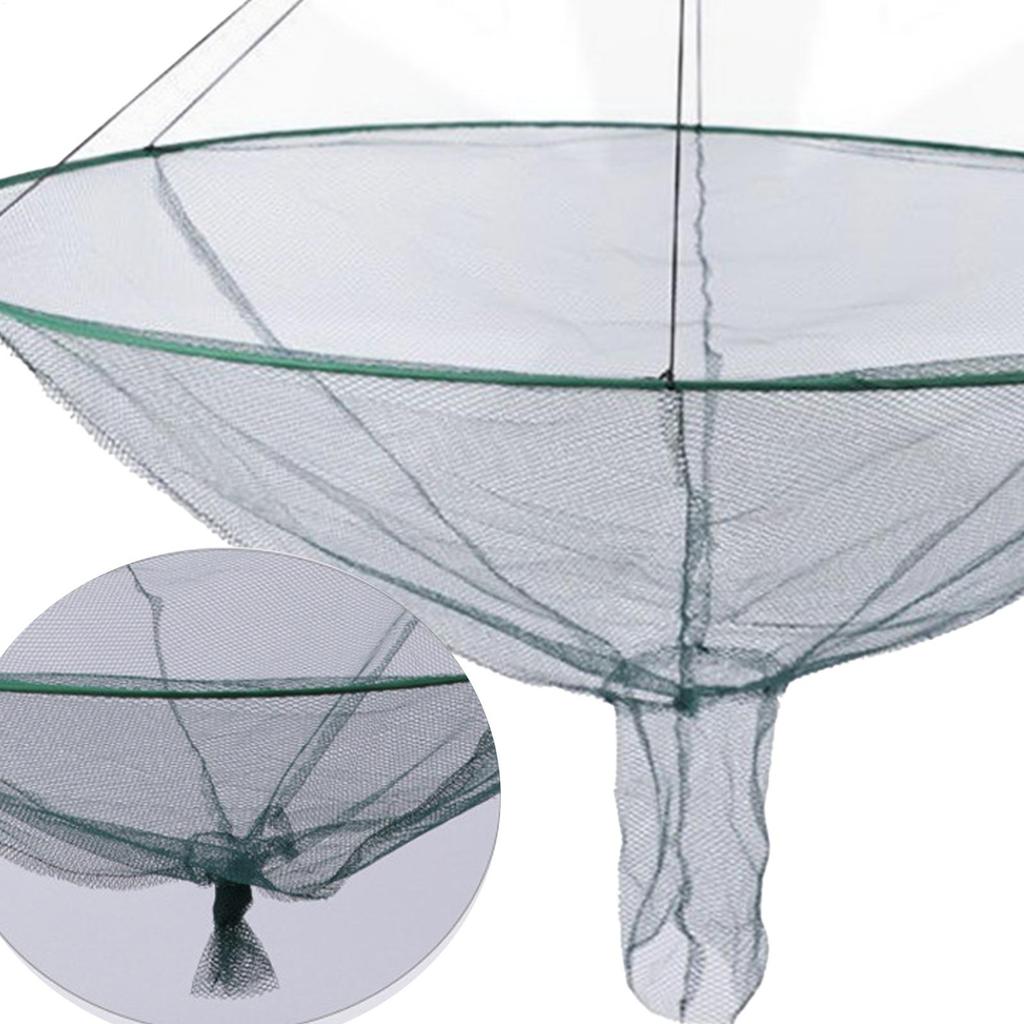 100/80CM Large Round Folding Drop Fishing Net Shrimp Catcher Tank Casting Network Fish Eels Trap Cage Prawn Bait Crab Netting