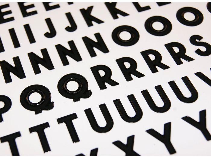92 Stickers - Alphabet and Numbers - Black