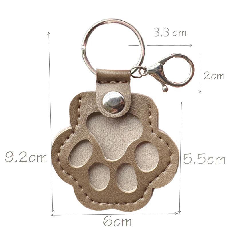 Elegant Leather Pet Hair Keepsake Keychain Pendant for Cats & Dogs