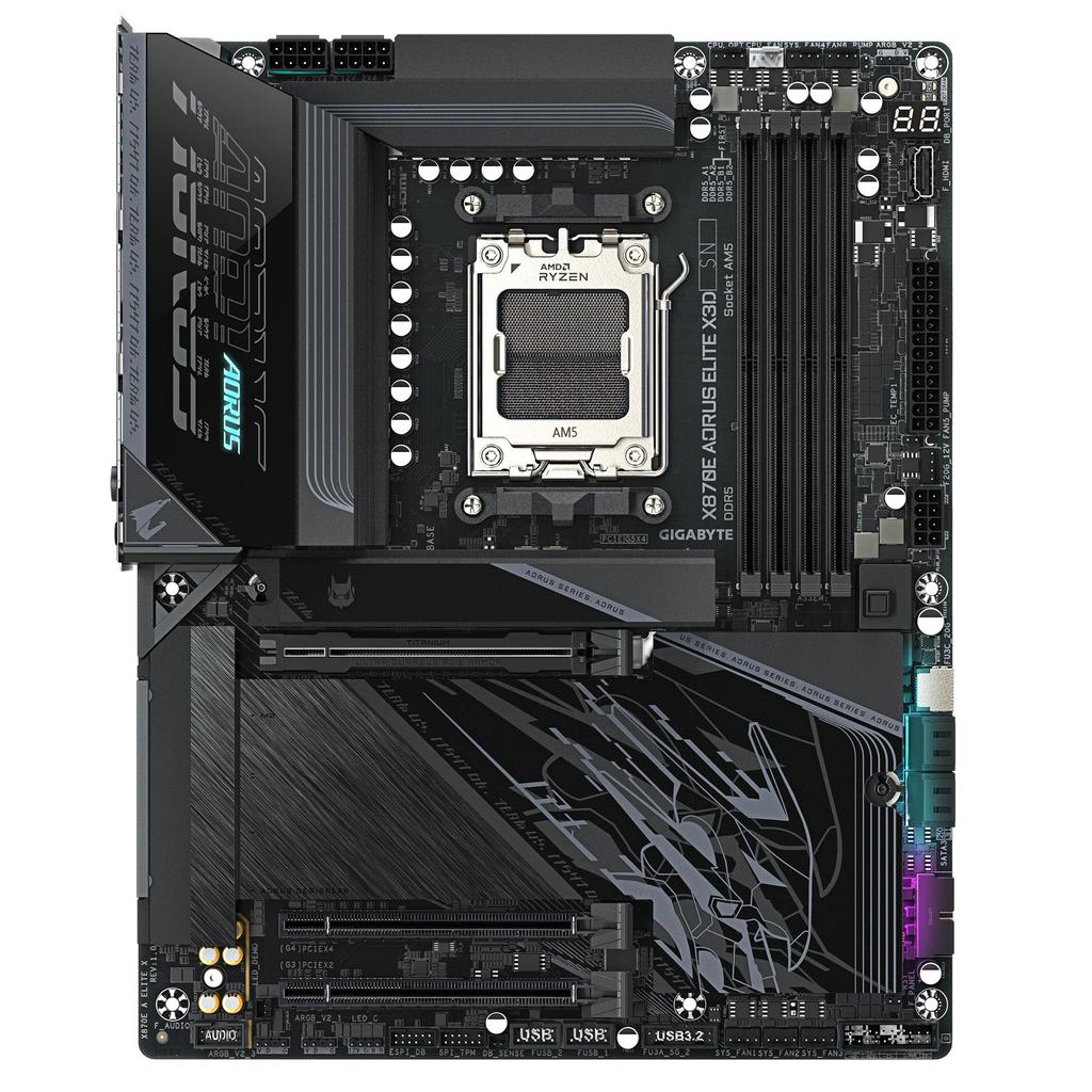 Gigabyte X870E Aorus Elite X3D motherboard DDR5 256GB black