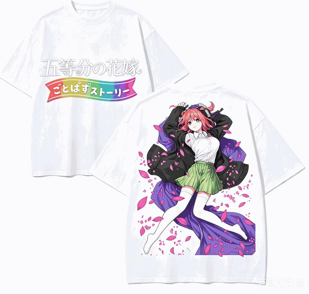 The Quintessential Quintuplets Anime Lover Tshirt Harajuku Cotton Newmodel High Street Retro Oversized Unisex Harajuku Couples