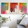 Mid Century Bauhaus Exhibition Posters and Print Geometric Shapes Canvas Painting Modern Abstract Wall Art Pictures Home Decor