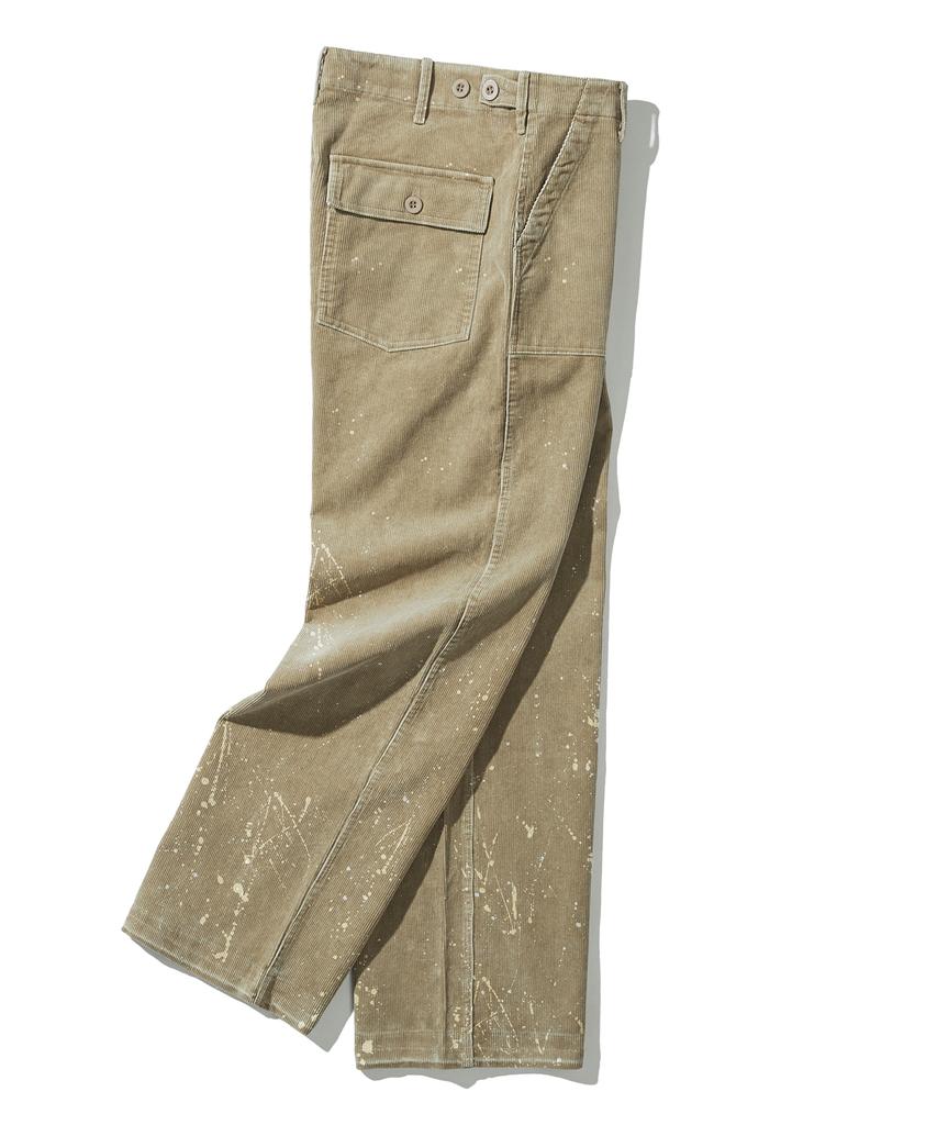 KND Washed & Splatter Paint Corduroy Fatigue Pants Sand Beige