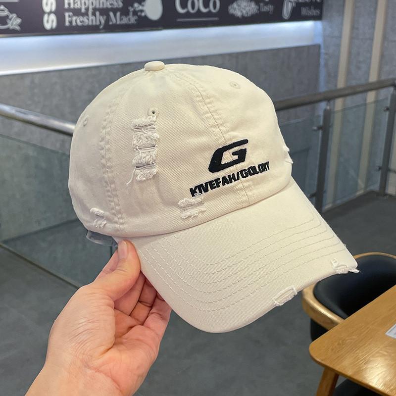 

Casual Unisex Distressed G Letter Baseball Cap With Embroidered Design For Fashion Lovers бежевий