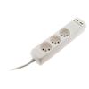 3-gang 16A 2P+T Socket Block with 2 USB - Zenitech