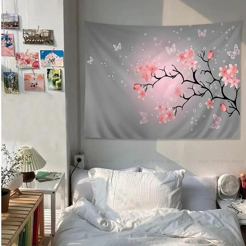 Anime Flowers Cherry Blossom Wall Decor Tapestry Home Living Room Tapestry