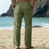 Men's Cotton And Linen Color Casual Trousers Long Pants