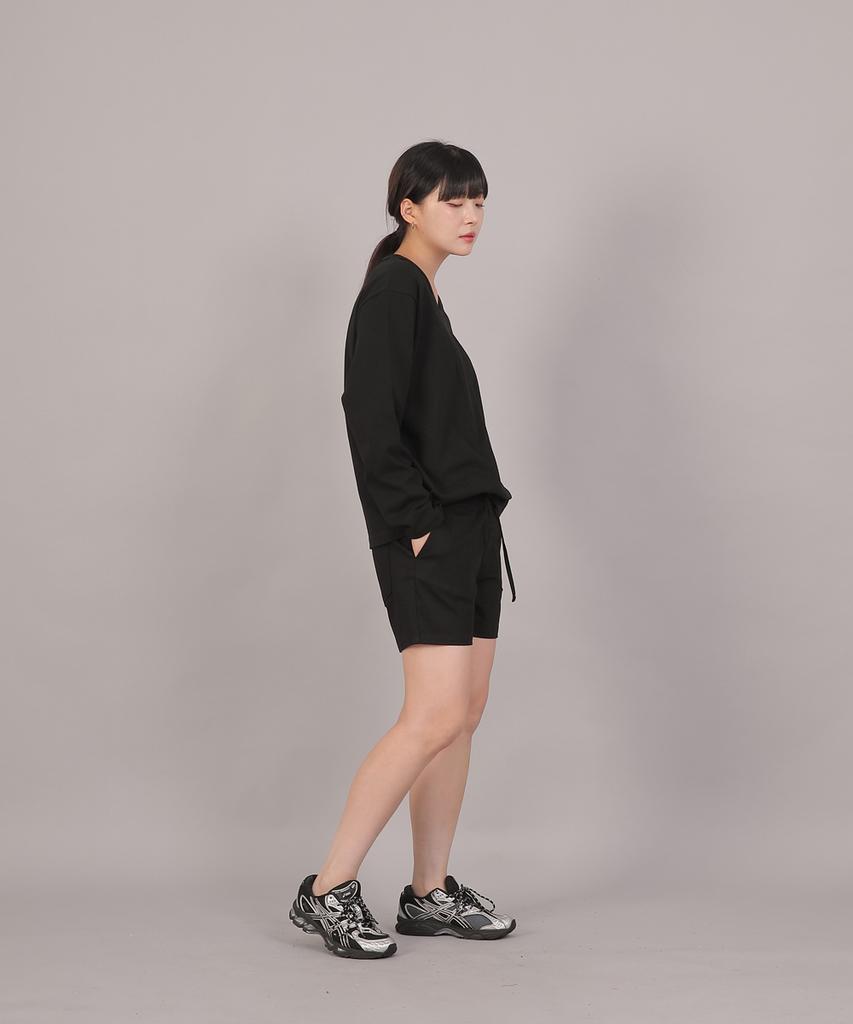 SAINTCREW Cotton Elastic Waist Shorts Cbs-387 Black