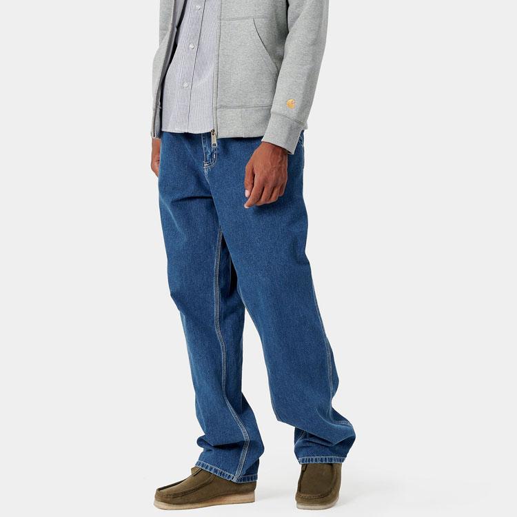 Carhartt WIP FW21 Solid Color Casual Straight Leg Work Jeans Men Jeans Light-Blue I022947-01-06