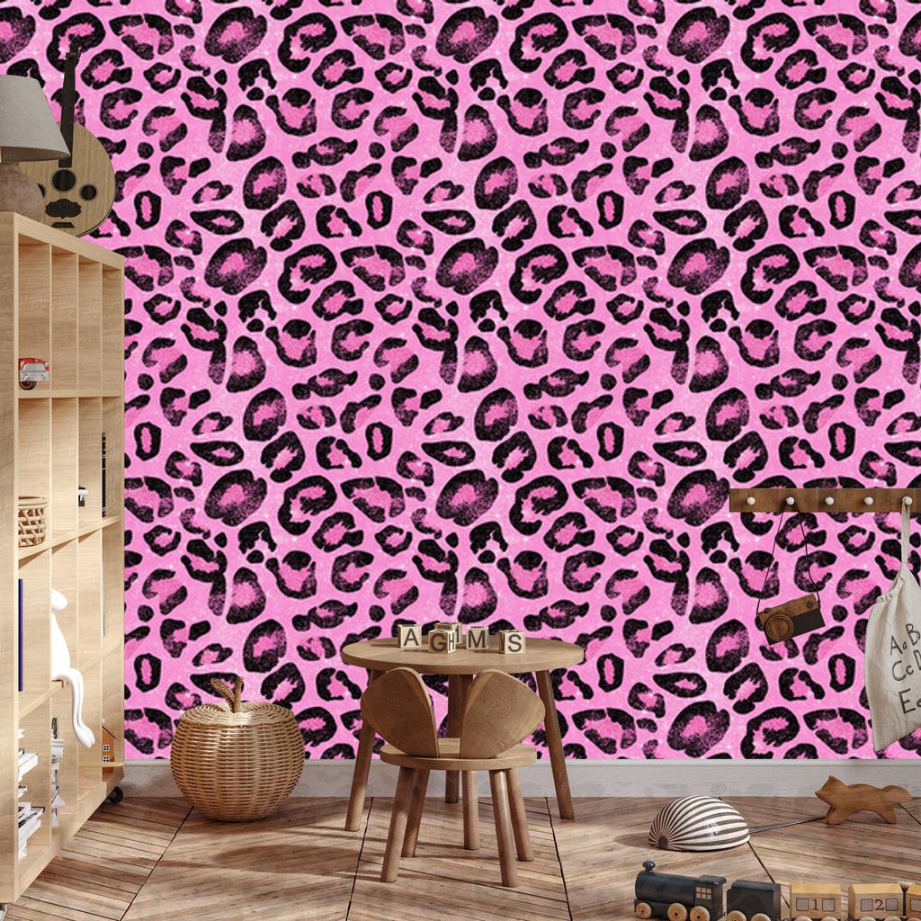 Pink glitter leather wallpaper powder pink and purple 50x1000
