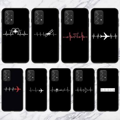 Husă de telefon cu ritmul cardiac al avionului pentru Samsung Galaxy A02 A12 A21 A22 A32 A41 A42 A51 A71 A72 Shell