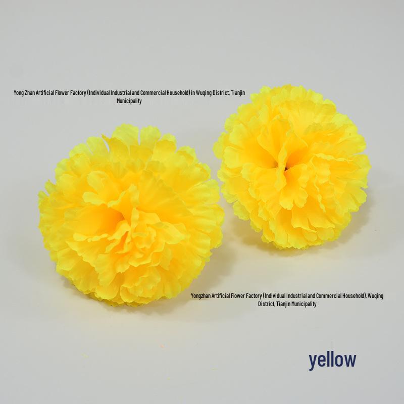 Шелковая Гвоздика и Бархатцы - Цветочная Настенная Композиция - Ручная Работа, Искусственные Цветы, Декор для Хэллоуина жёлтый