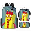 Digital Building Block Numberblocks School Bag Large Capacity Polyester Backpack Satchel Bag Pencil Bag Backpack Three-Piece Set