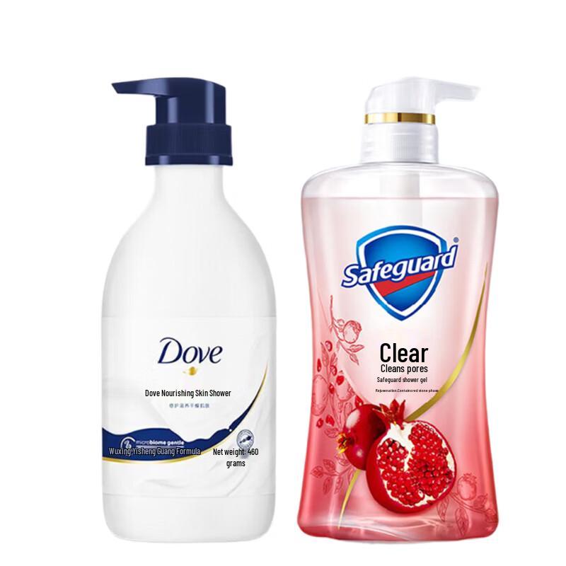 

Dove Nourishing & Safeguard Pomegranate Shower Gel Combo