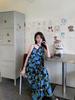 Seaside Resort French Blue Floral Spaghetti Strap Sleeveless Dress for Women, Summer 2026