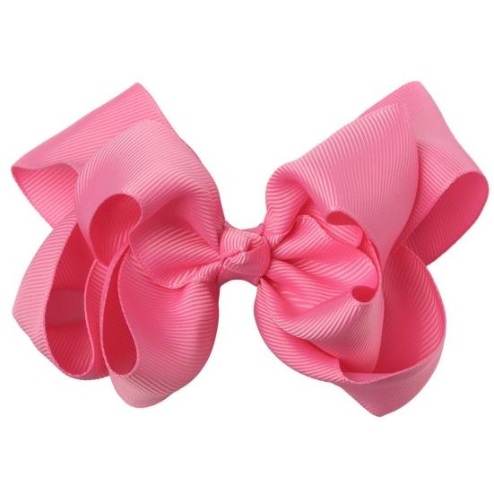 Bow Hairpin Safety Alloy Hair Clip with Burr-Free Metal Spring Double-Layer Threaded Webbing Bow Kids Non-Slip Hair Accessory