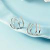 European And American Fashionable Zircon Four-Claw Earrings High-End Elegant Simple Earrings Sparkling Earrings