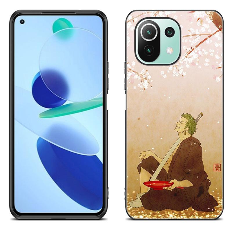 Anime roronoa zoro Phone Case For Xiaomi Mi 11 Lite NE 11i 10T 11T Pro A2 A3 Lite POCO F3 M3 M4 C31 X3 Pro NFC GT Black Cover