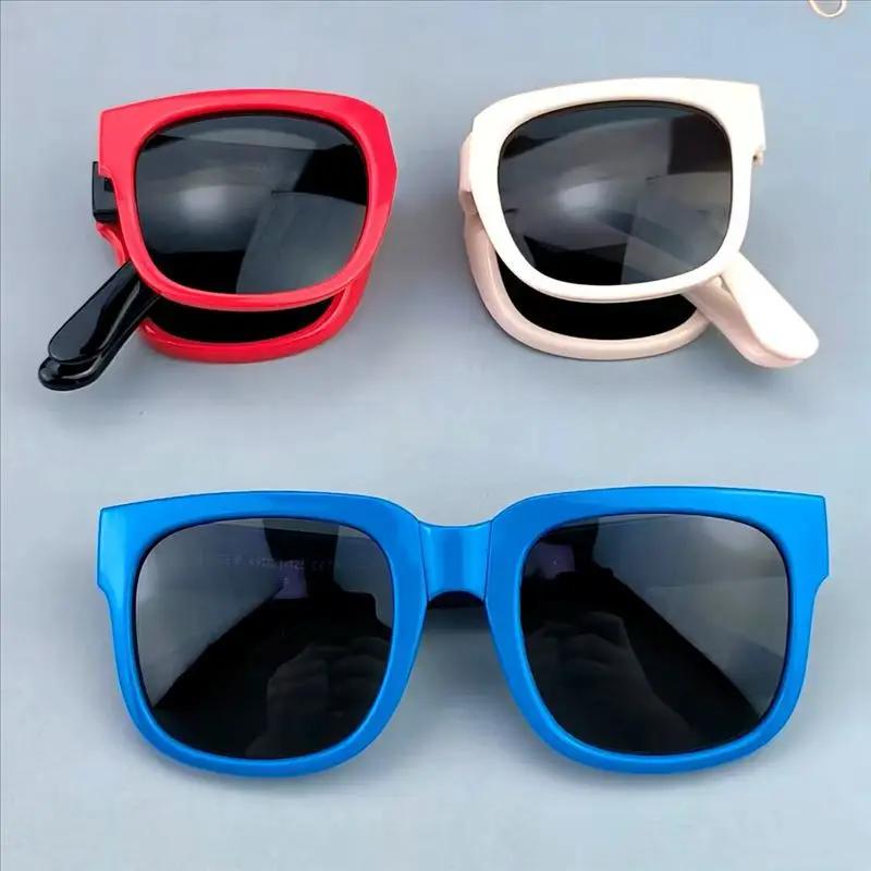 Kids Foldable Sunglasses with Box Outdoor UV400 Sun Glasses Eye Protection for Children Baby Boys Girls Ultraviolet Eyewear
