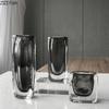Creative Delicate Brown Glass Vase Hydroponics Plant Pots Table Decoration Flower Arrangement Floral Vases Room Aesthetic Decor