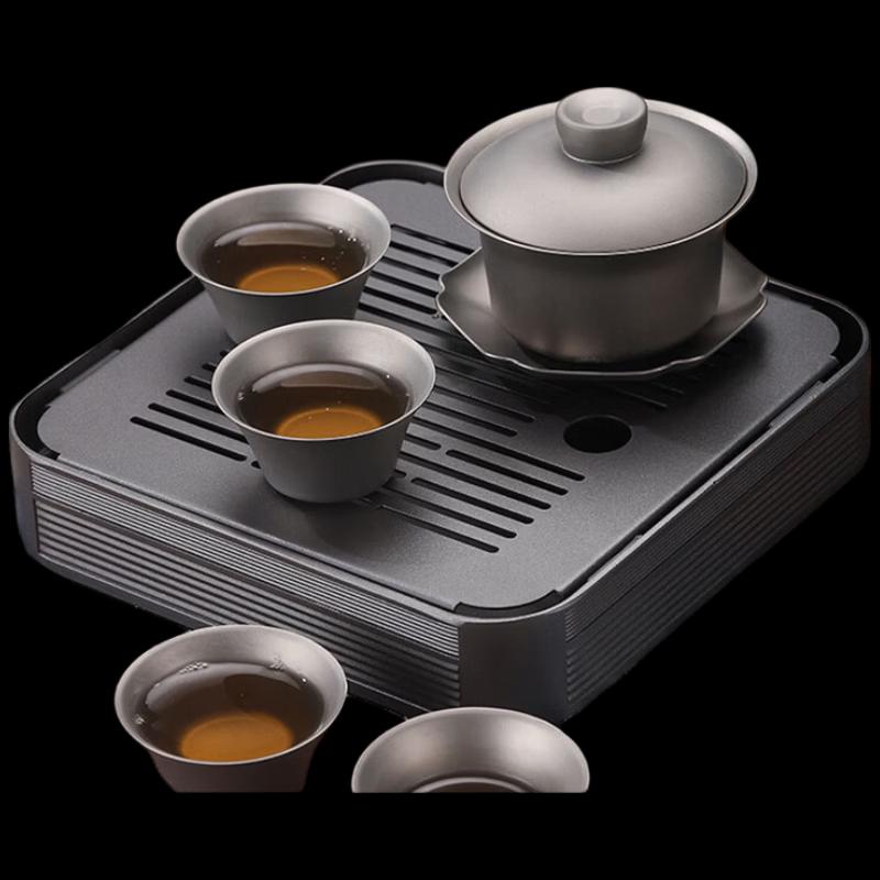 ZHOUYUEHENGSHENG Pure Titanium Portable Tea Set
