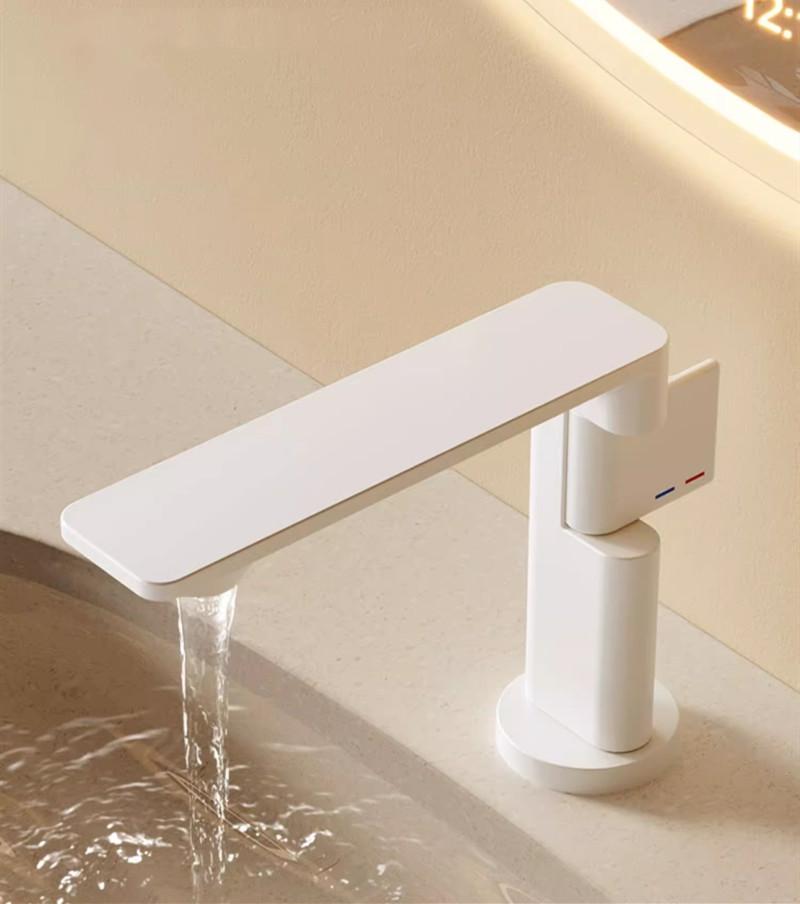 

New Arrival Basin Faucet Bathroom Single Lever Hot and Cold Total Copper White Gray Single Handle Unique Design Sink Mixer белый