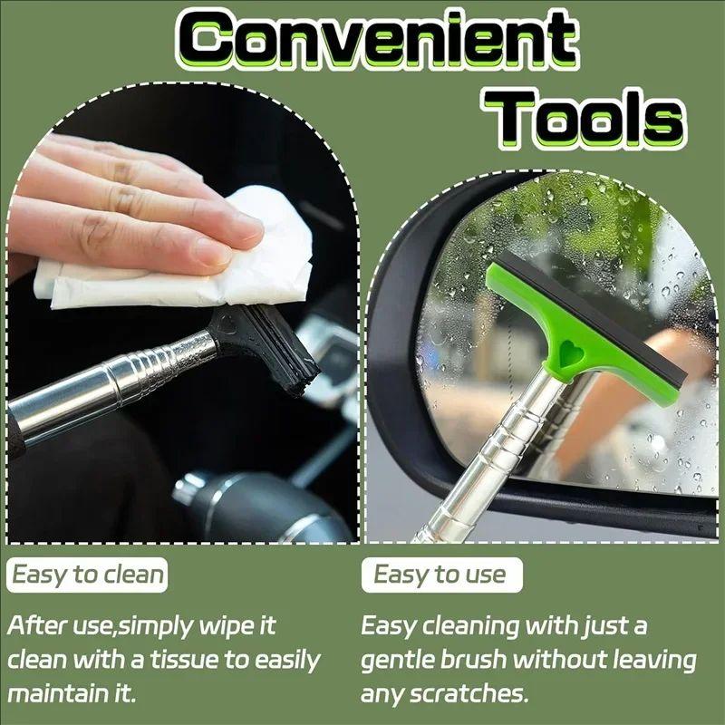 Car Accessories Car Rearview Mirror Wiper Stainless Steel Telescopic Wiper Glass Defogger Wiper Cleaning Car Wiper Blade