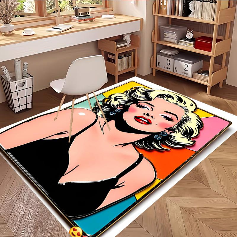 Marilyn Monroe Print Vloerkleed, Wasbaar Vloerkleed, Voor Entree Slaapzaal Wasruimte Kantoor Studeerkamer, Woondecoratie Verjaardag Kerstcadeau