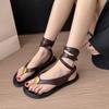Fashion 2025 Women Flats Sandals New Summer Shoes Fashion Flip Flops Ladies Shoes Rome Black Sandals Classic Buckle Zapatos De Mujer
