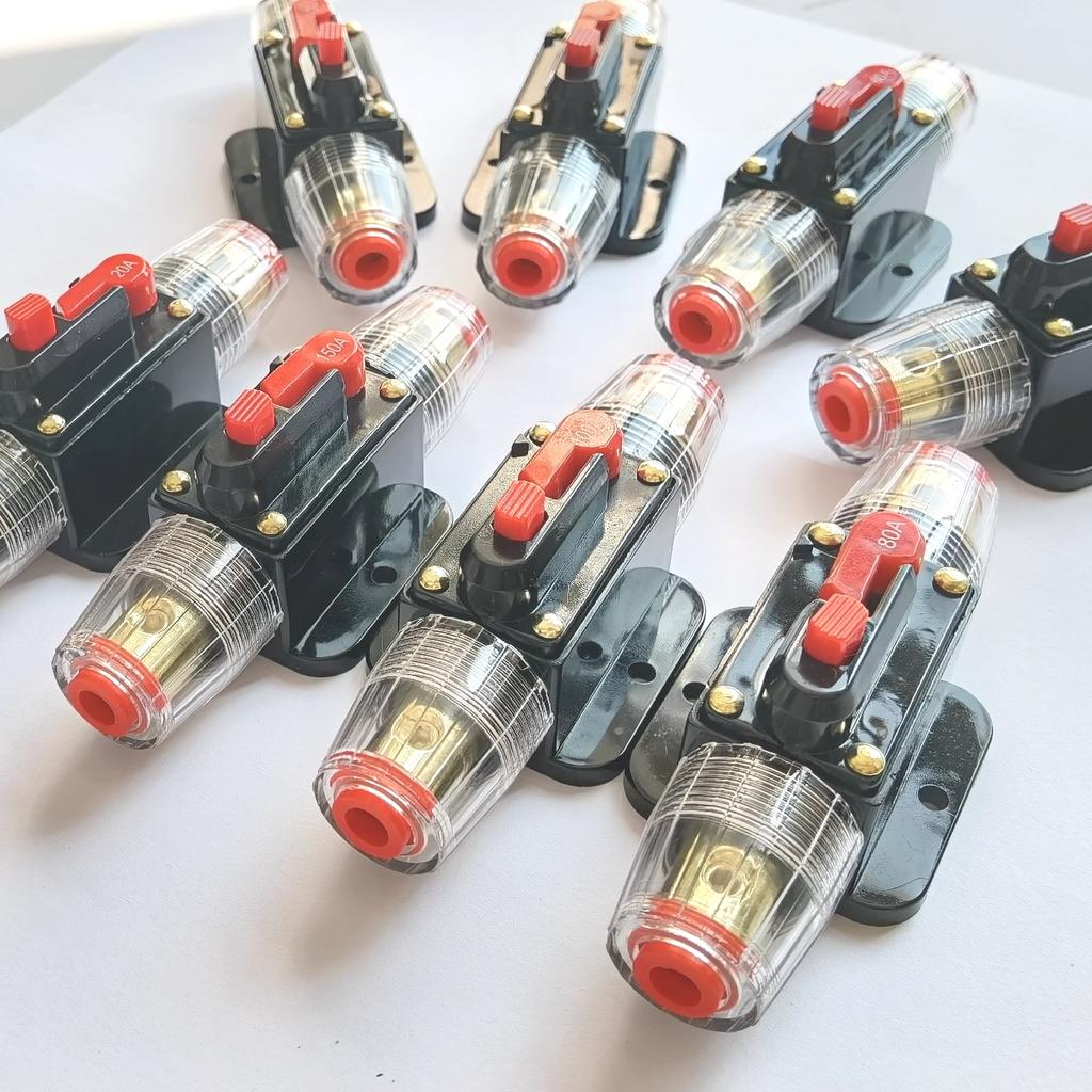 Circuit Breaker 20A 30A 40A 50A 60A 80A 100A 125A 150A 12V 24V DC Car Truck Audio Resettable Fuse Circuit Breaker Car Breaker