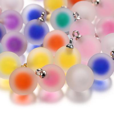 10Pcs/Lot Resin Frosted Round Pendants Charms for DIY Bracelet Earrings Necklace Pendant Jewelry Making Accessories Supplies