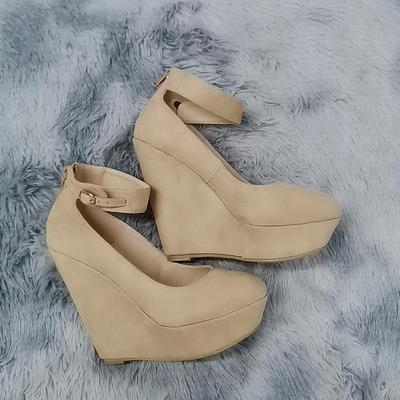 Nouvelles chaussures compensées à talons hauts en velours à bout ouvert pour femmes élégantes