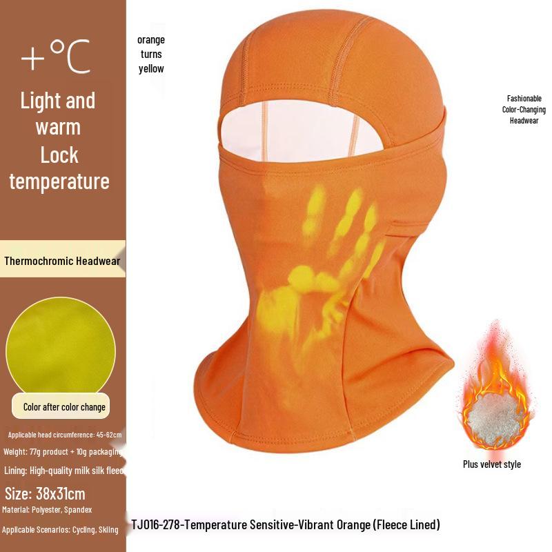 Color-Changing Thermal Winter Cycling Balaclava: Velvet-Lined, Windproof, Heat-Sensitive Ski Face Mask.