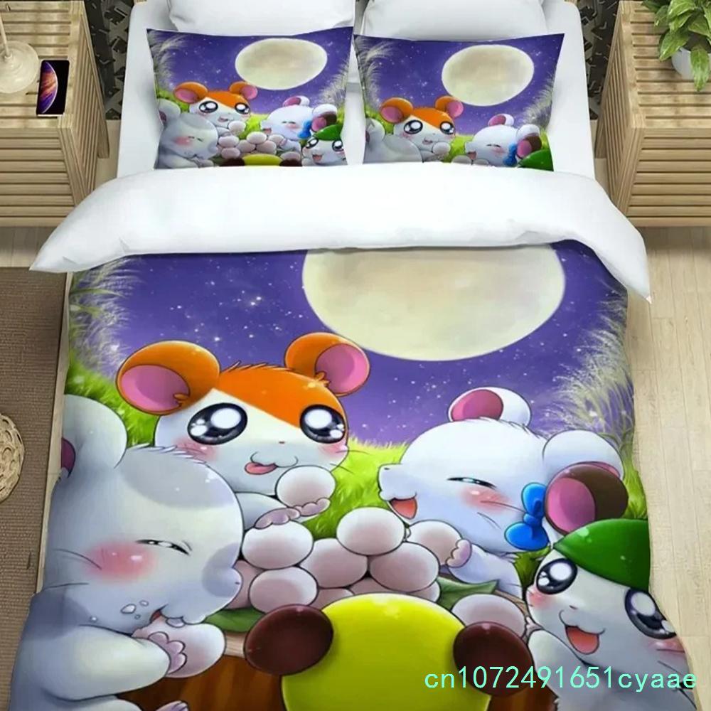 3D Printing Cartoon Lovely Hamtaro Bedding Set Bedroom Soft Modern Bedspreads Comefortable Duvet Cover Quilt Cover Pillowcase