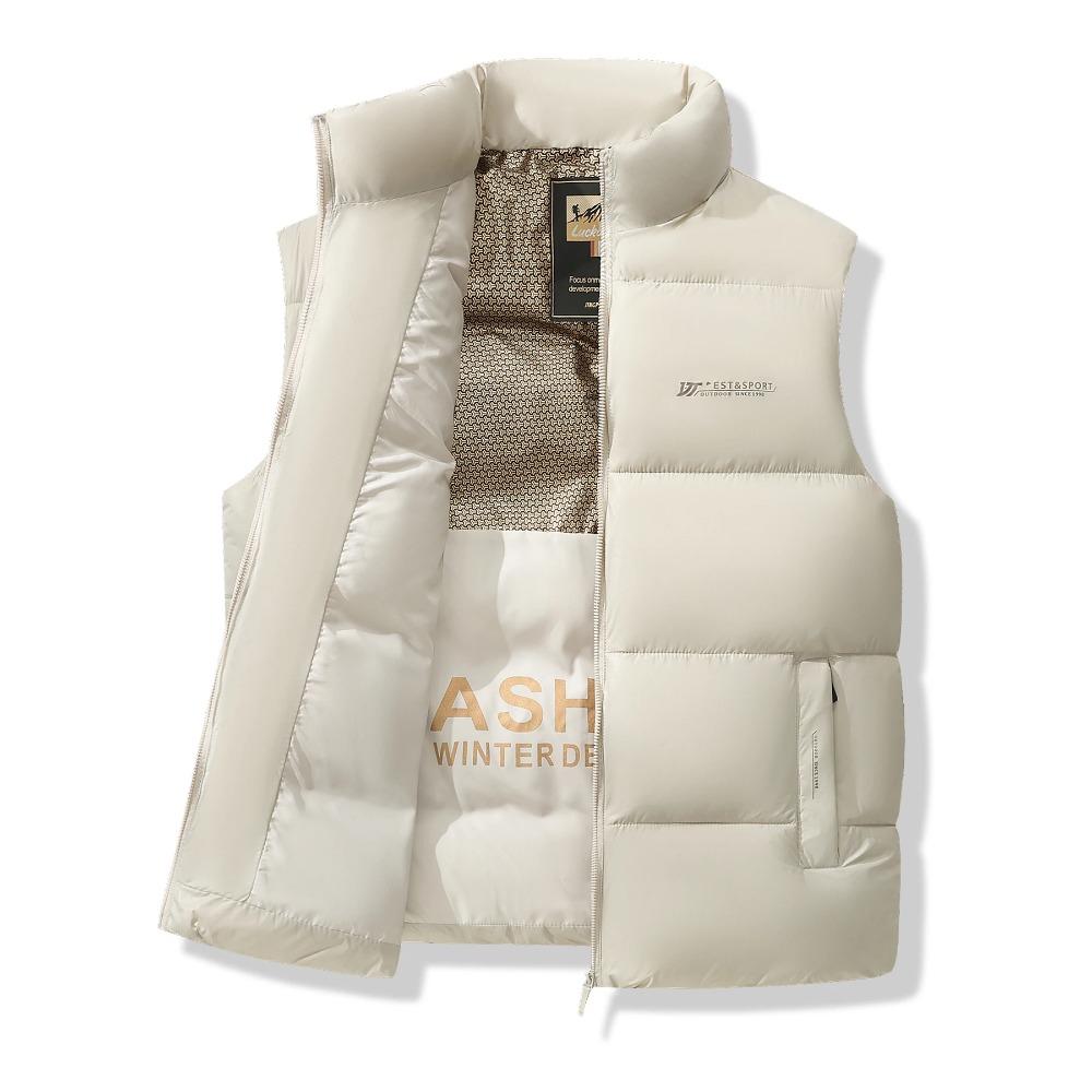 New Men's Cotton Vest, Warm and Thick Sleeveless Cotton Vest, Casual Sports Outdoor Men's Clothing, Shoulder Cutting